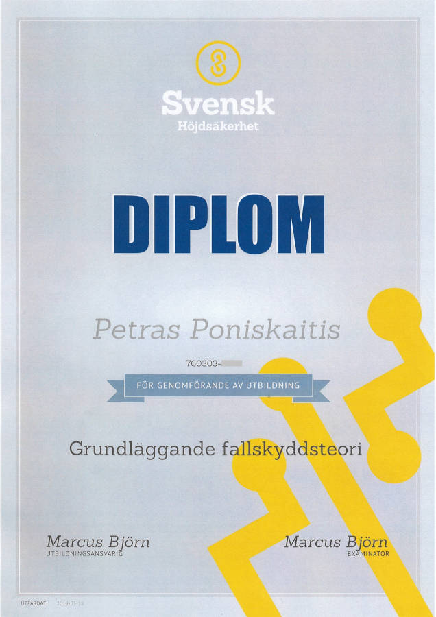 Grundläggande fallskyddsteori diplo